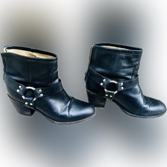 Black Ankle Boots with Buckle Detail - Picture 1 of 9
